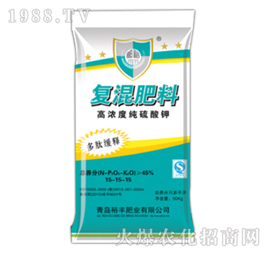 高濃度純硫酸鉀復(fù)合肥料15-15-15-裕豐