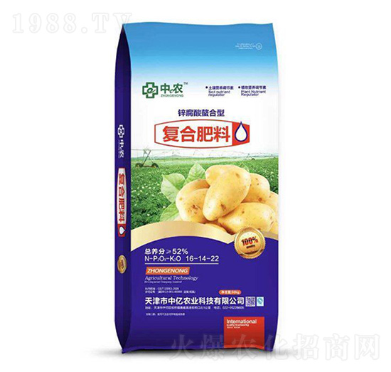 鋅腐酸鰲合型復合肥料16-14-22-中億農